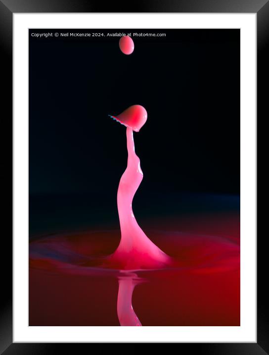 Milk drop colliding  Framed Mounted Print by Neil McKenzie