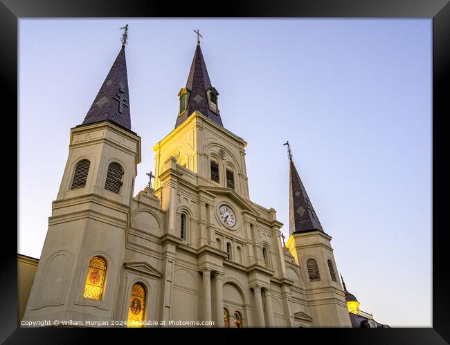 St. Louis Cathedral at Golden Hour Framed Print by William Morgan