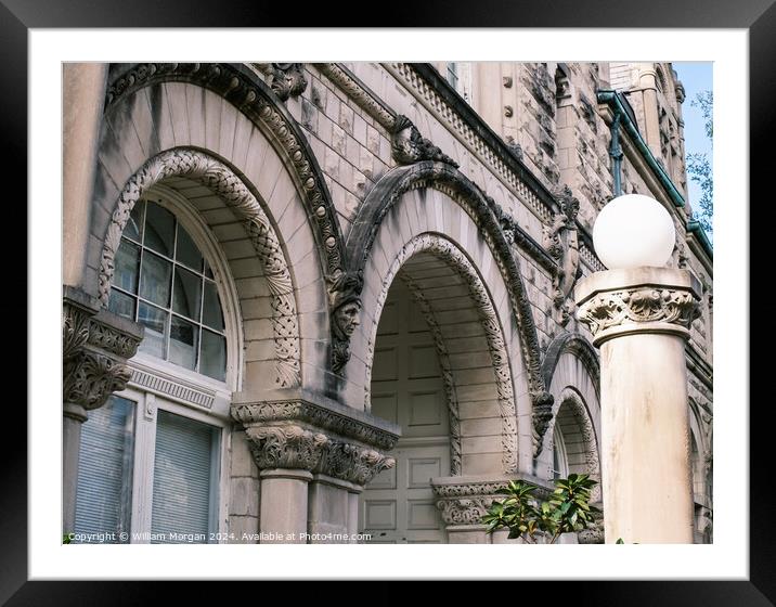 Architectural Details of Tilton Memorial Hall at Tulane University Framed Mounted Print by William Morgan