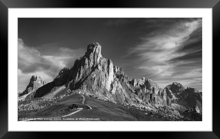 Ra Gusela peaks from Passo Giau, Dolomites, Italy Framed Mounted Print by Paul Edney