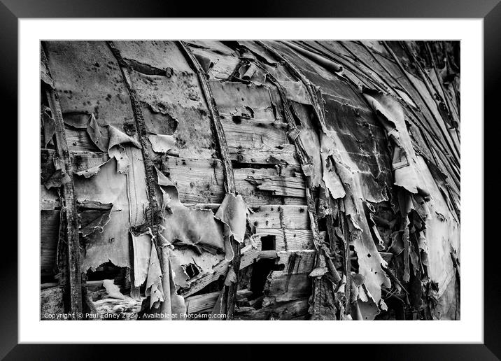 Abstract canvas on wood monochrome Framed Mounted Print by Paul Edney