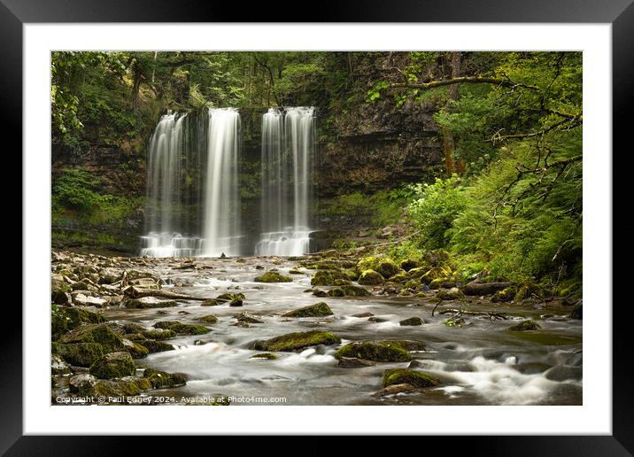 Sgwd yr Eira in Waterfall Country, Wales. Framed Mounted Print by Paul Edney