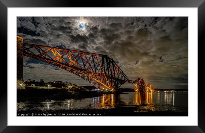 Forth Rail Bridge at Night Framed Mounted Print by Shots by j0kster 