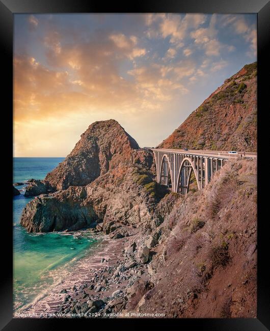 Big Creek Bridge on the PCH - Big Sur California Framed Print by Tom Windeknecht
