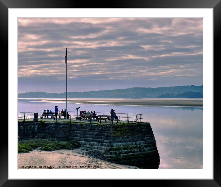Arnside Pier at Dusk, Cumbria. Framed Mounted Print by Phil Brown