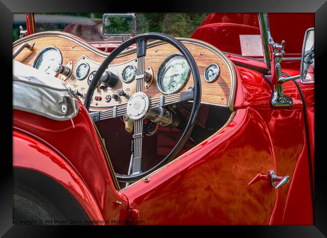 Red MG TC sports car Framed Print by Phil Brown