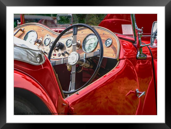 Red MG TC sports car Framed Mounted Print by Phil Brown