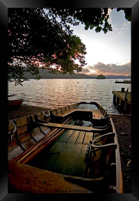 Rowing boat on the shore at Windermere Framed Print by Phil Brown