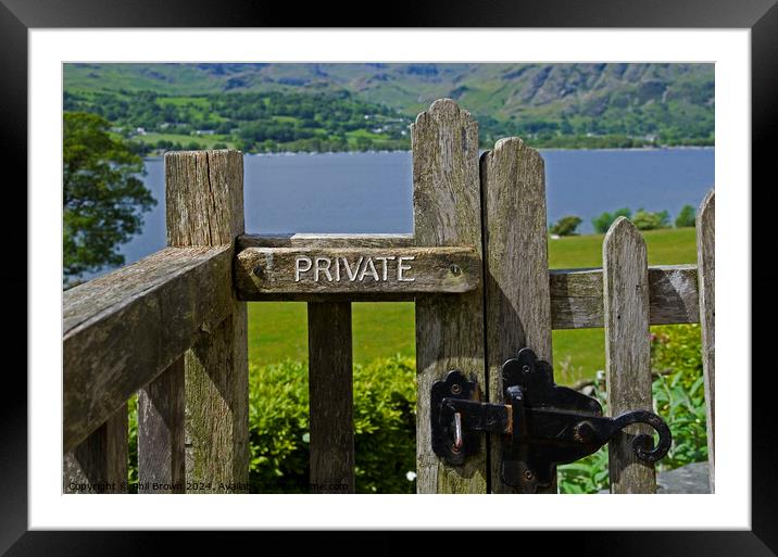 Private access at Brantwood on Coniston Water. Framed Mounted Print by Phil Brown