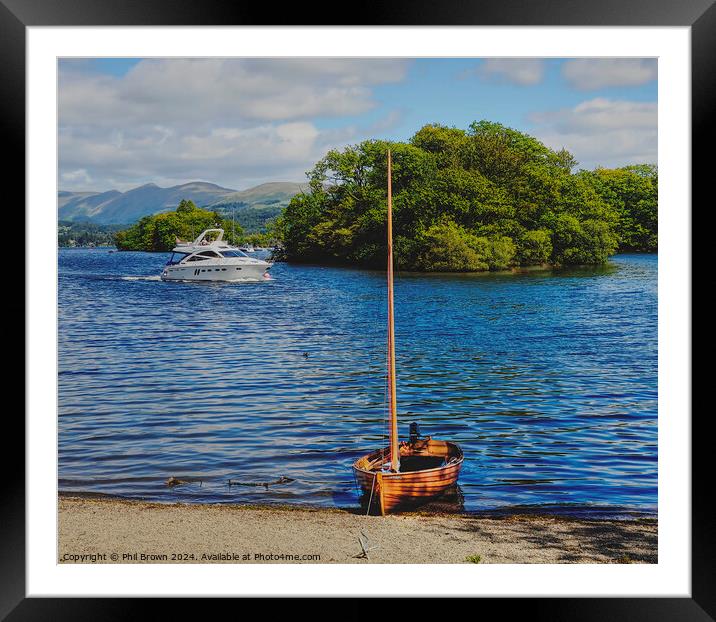 Old and new boats on Windermere Framed Mounted Print by Phil Brown