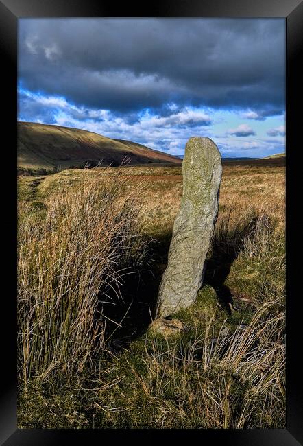 Marker post on Uldale Moor, Cumbria Framed Print by Phil Brown