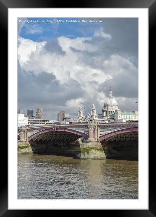 St Pauls across the Thames Framed Mounted Print by Adrian Smyth