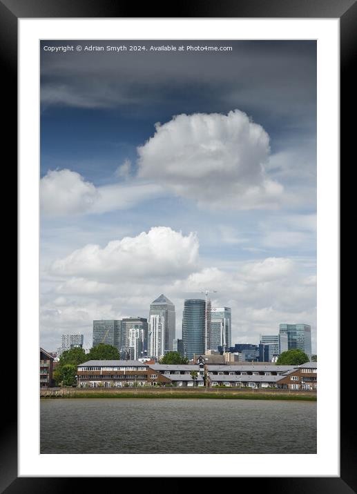 canary wharf Framed Mounted Print by Adrian Smyth