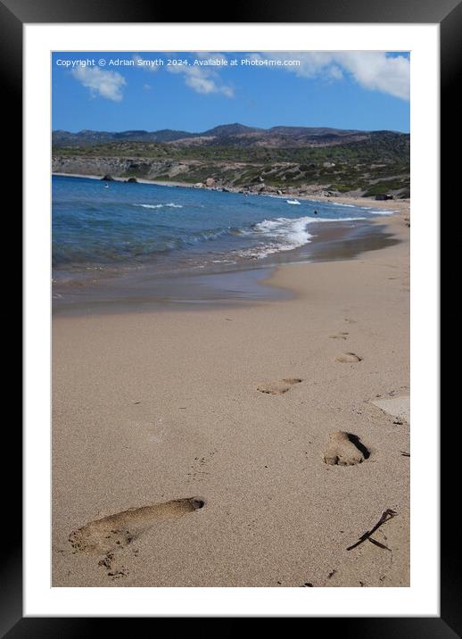 Lara beach Cyprus Framed Mounted Print by Adrian Smyth