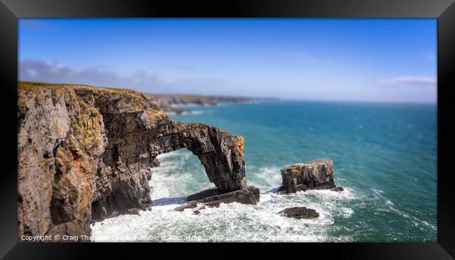 Green Bridge of Wales - Pembrokeshire Framed Print by Craig Thatcher