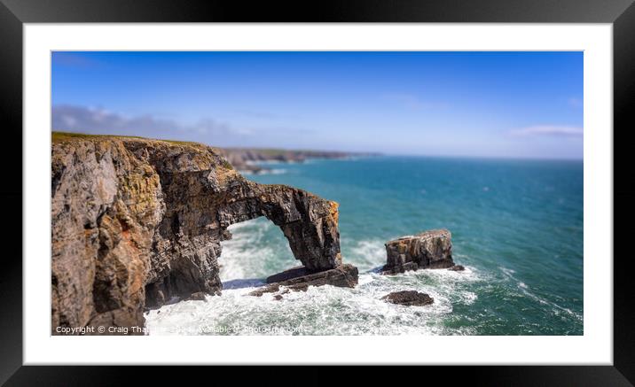 Green Bridge of Wales - Pembrokeshire Framed Mounted Print by Craig Thatcher
