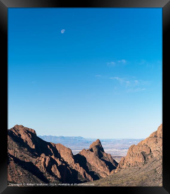 The Window and the Moon at Big Bend National Park Framed Print by Robert Waltman