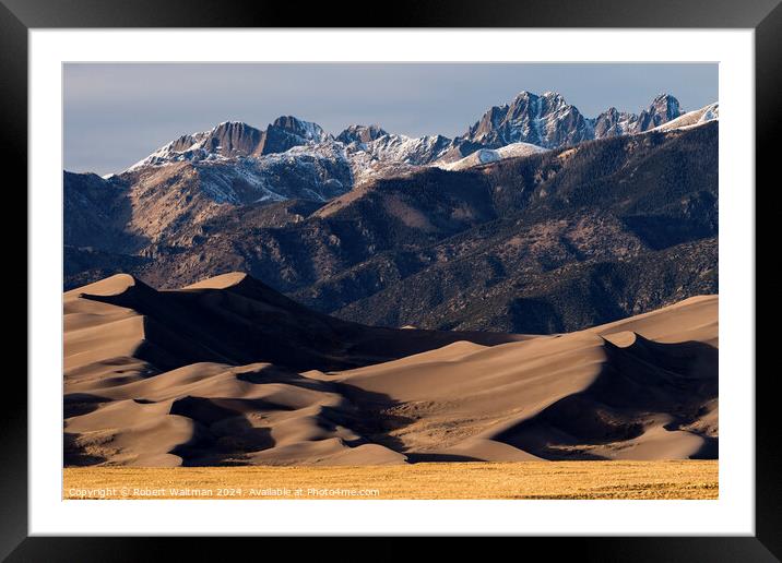 Great Sand Dunes National Park located in the San Luis Valley, Colorado. Framed Mounted Print by Robert Waltman