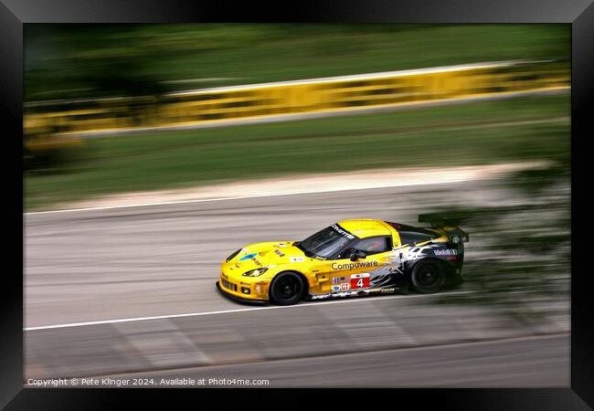 Corvette By Chevrolet Racing Framed Print by Pete Klinger
