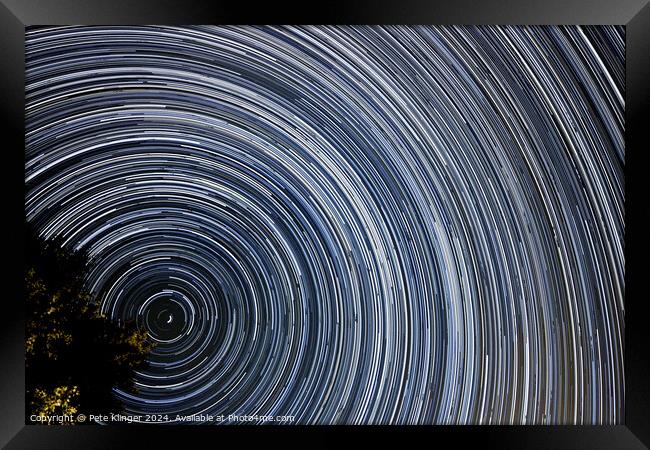 Abstract star trails Polaris Framed Print by Pete Klinger