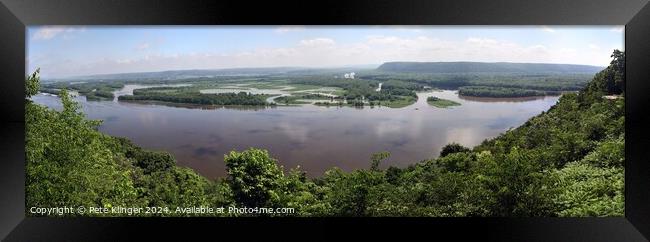 Mississippi River Overlook Wide Framed Print by Pete Klinger