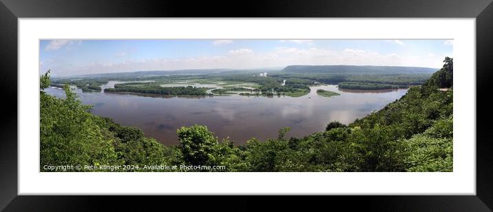 Mississippi River Overlook Wide Framed Mounted Print by Pete Klinger