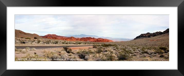 Valley of Fire Entrance Approach Wide Framed Mounted Print by Pete Klinger