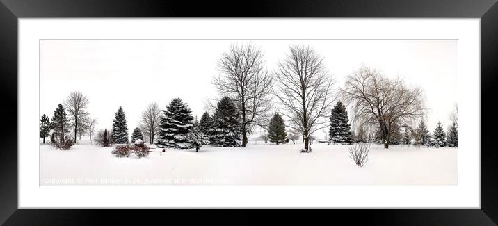 Winter Snow Panorama Framed Mounted Print by Pete Klinger