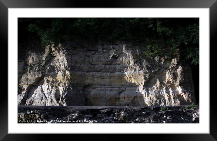 Rock Wall Night Copy Space Framed Mounted Print by Pete Klinger