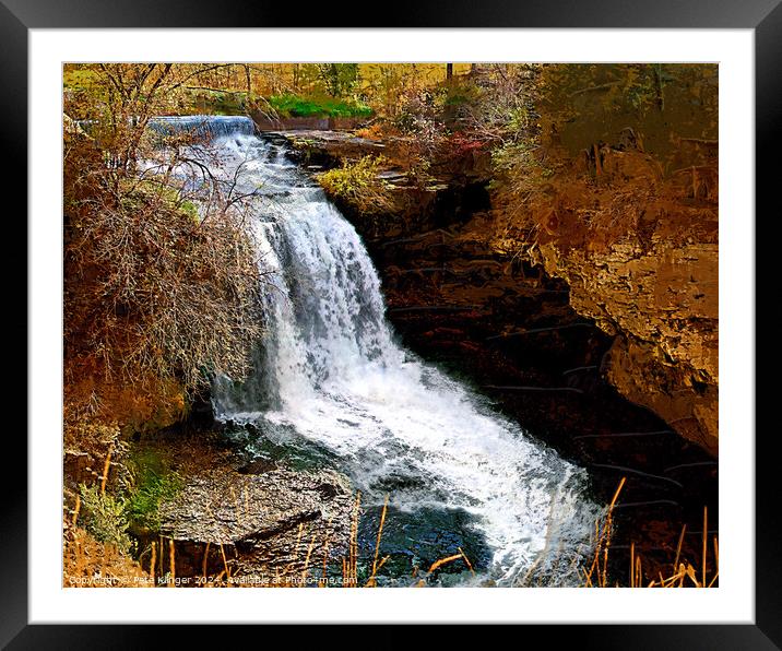 Imaginary Waterfall Black Grouse Falls Framed Mounted Print by Pete Klinger