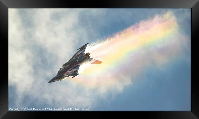 Typhoon display jet making Rainbow Clouds   Framed Print by Neil Pearson