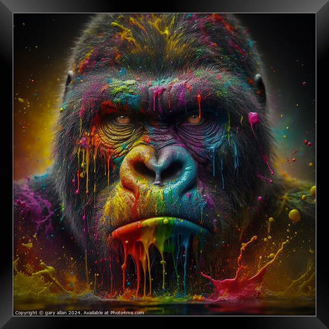 Gorilla Framed Print by gary allan