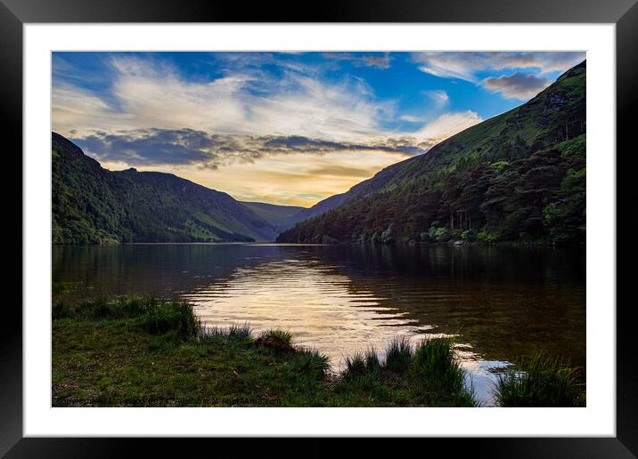 Glendalough Sunset Framed Mounted Print by Ian Good