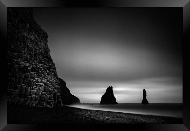 Reynisfjara Black Sand Beach in Iceland Framed Print by Ian Good
