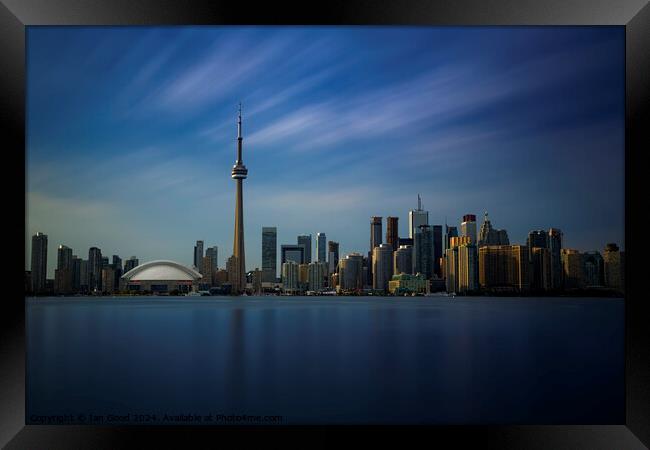 Toronto Cityscape Long Exposure Framed Print by Ian Good