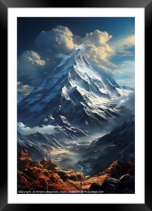Majestic mountain view Framed Mounted Print by Mirjana Bogicevic