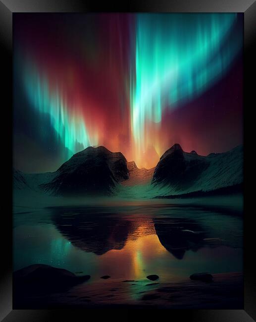 Aurora borealis Framed Print by Mirjana Bogicevic