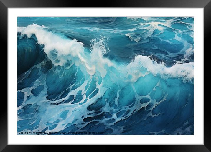 Beautiful sea waves Framed Mounted Print by Mirjana Bogicevic