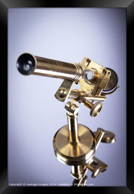 Brass microscope Framed Print by Average Images