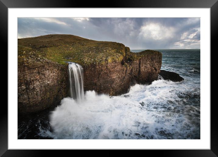 Crawton Waterfall  Framed Mounted Print by Karl Oparka