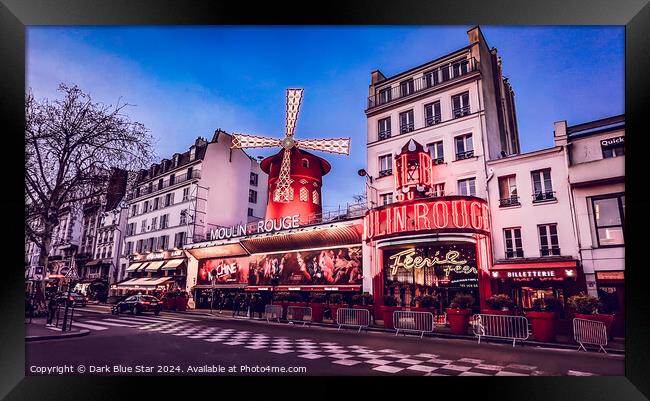 The Moulin Rouge in Paris Framed Print by Dark Blue Star