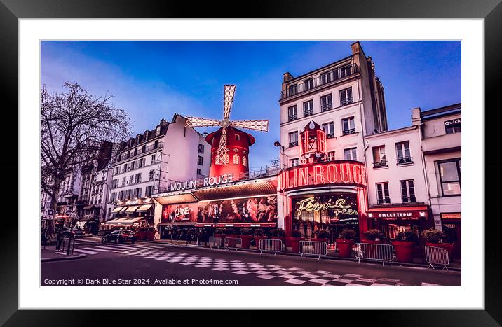 The Moulin Rouge in Paris Framed Mounted Print by Dark Blue Star