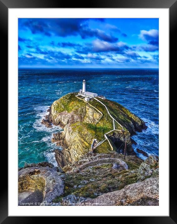 South Stack Lighthouse Anglesey Framed Mounted Print by Dark Blue Star