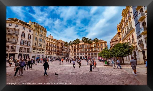 Plaza de la Constitucion in Malaga Framed Print by Dark Blue Star