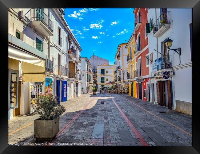 The Old Town in Ibiza Framed Print by Dark Blue Star