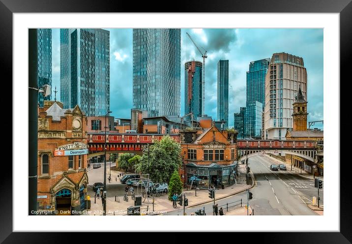 Deansgate Railway Station in Manchester Framed Mounted Print by Dark Blue Star