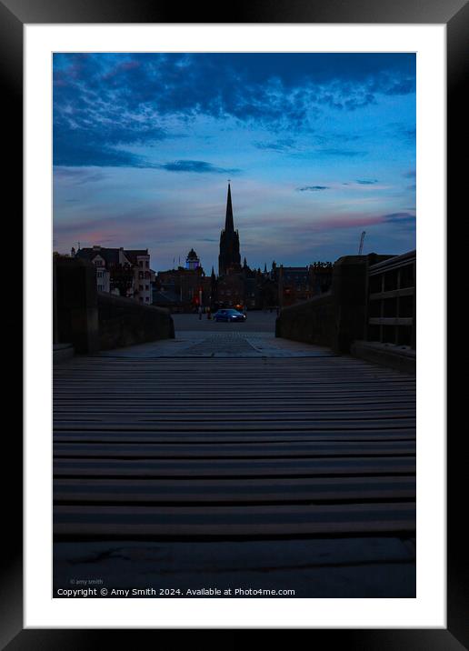 Sunset over city Framed Mounted Print by Amy Smith