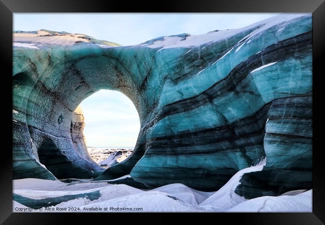 Iceland Katla Ice Cave Framed Print by Alice Rose