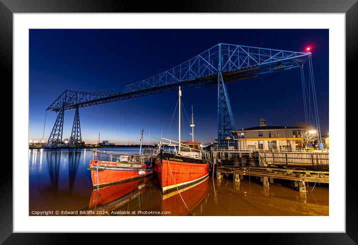 Middlesbrough Transporter at Night Framed Mounted Print by Edward Bilcliffe