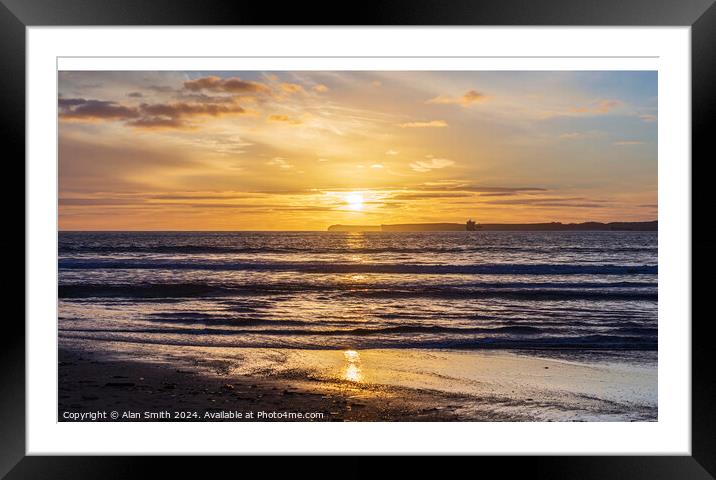 Manorbier Sunset  Framed Mounted Print by Alan Smith